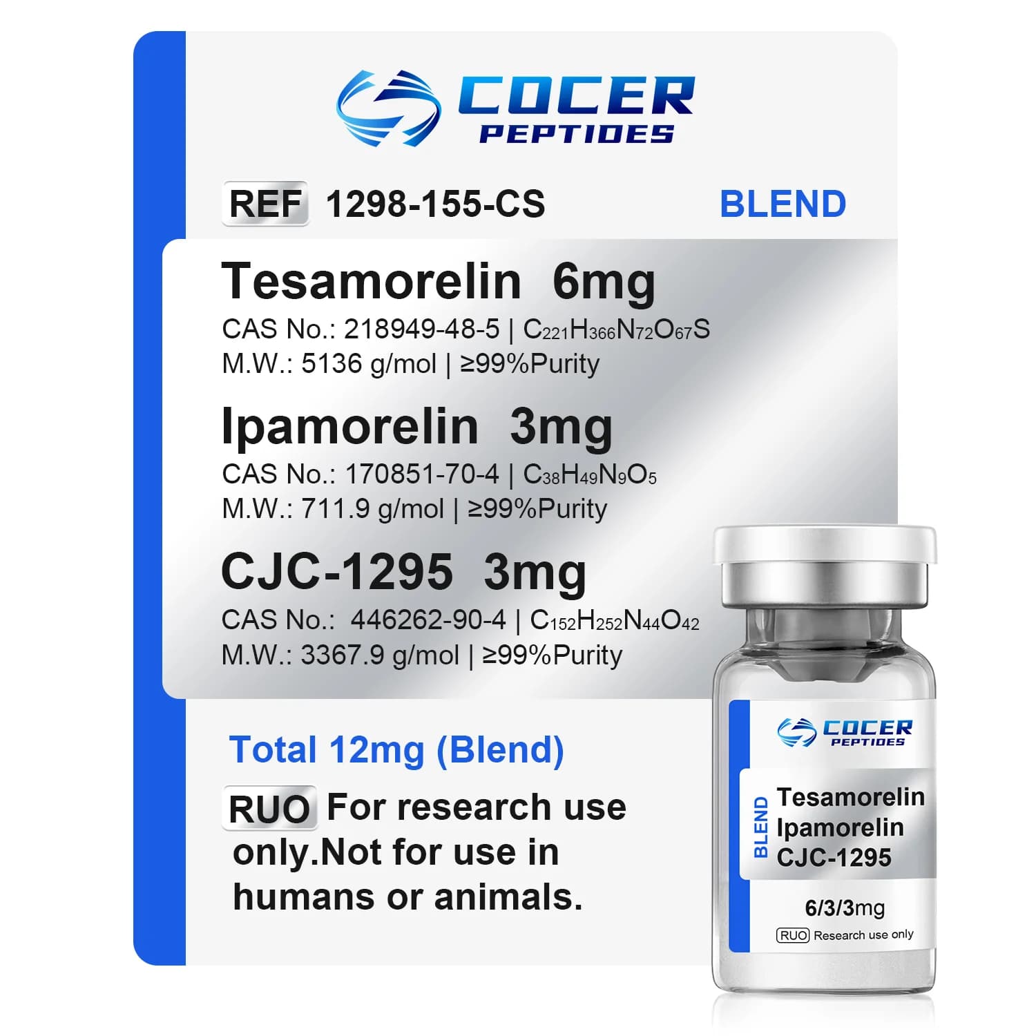 Tesamoreli,Ipamorelin,CJC1295 6/3/3(Blend) 2